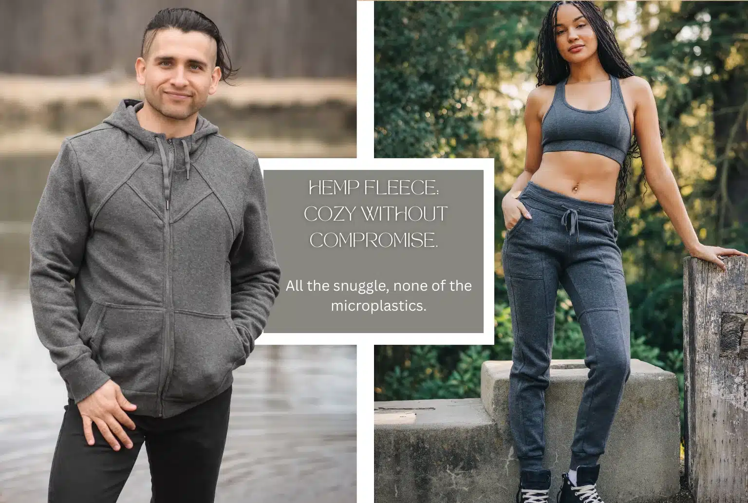 HEMP FLEECE: COZY WITHOUT COMPROMISE. All the snuggle, none of the microplastics.