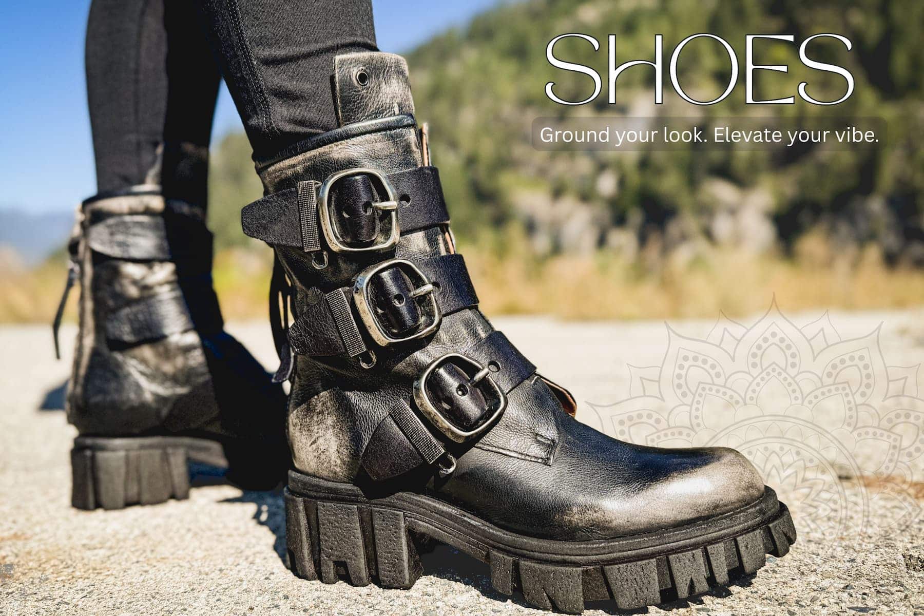 Shoes - We carry boots, sneakers and sandals that will support you while you walk the path of the earth warriors.